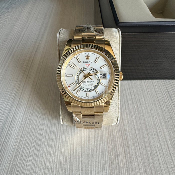ROLEX SKY DWELLER DOURADO BRANCO 42MM