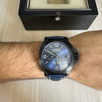 PANERAI LUMINOR MARINA PRETO AZUL COURO 44MM