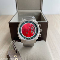 GUCCI PRATA VERMELHO PULSEIRA AÇO 40MM