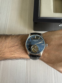 PATEK PHILIPPE PRATA COURO AUTOMATICO 43MM