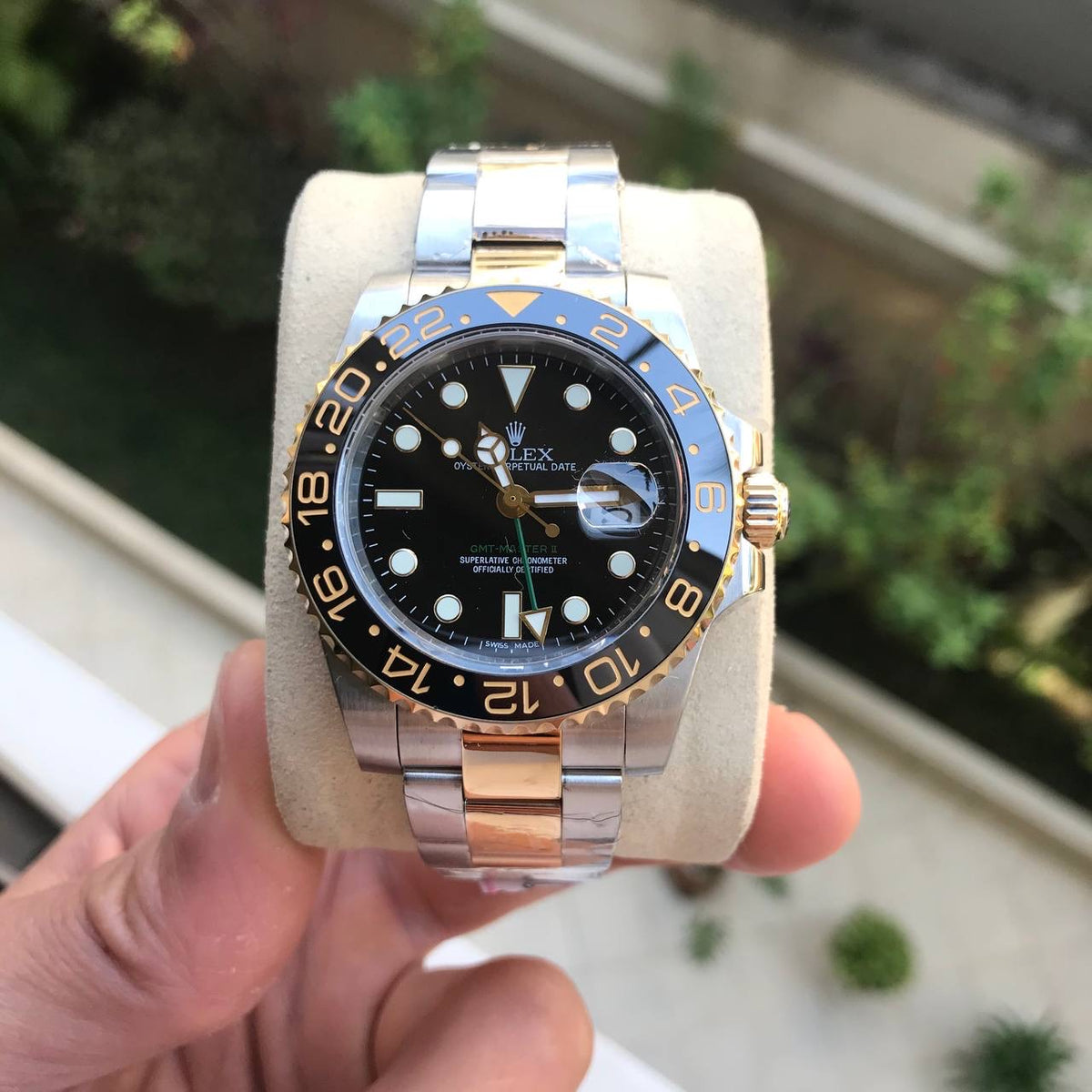 ROLEX GMT MASTER II MISTO DOURADO PRETO 40MM