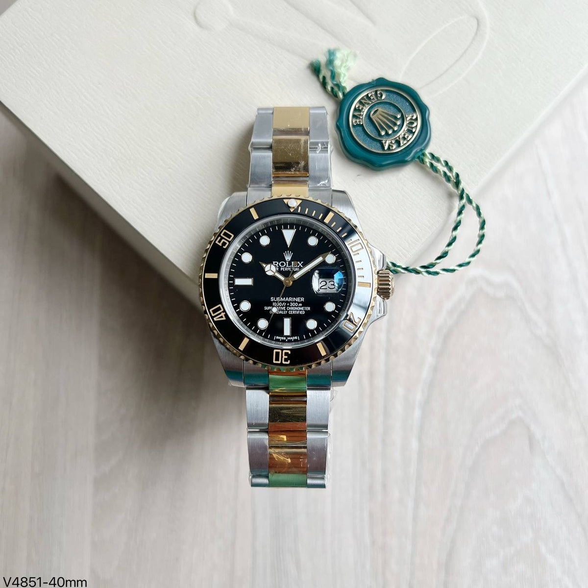 ROLEX SUBMARINER MISTO DOURADO PRETO 40MM