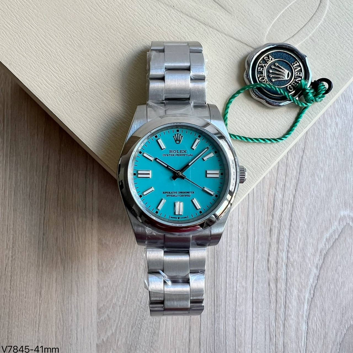 ROLEX OYSTER PRATA AZUL 41MM
