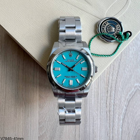 ROLEX OYSTER PRATA AZUL 41MM