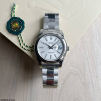 ROLEX DATEJUST PRATA BRANCO LISO 41MM