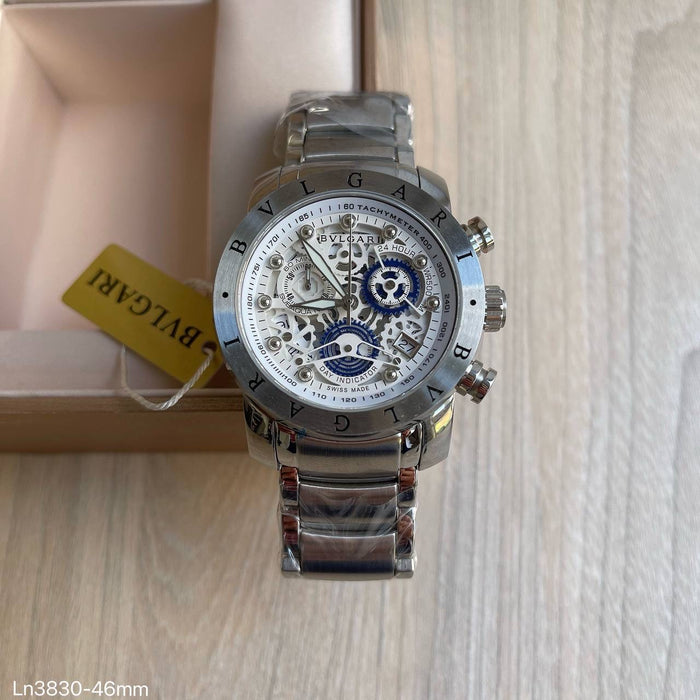 BVLGARI IRON MAN PRATA BRANCO 44MM