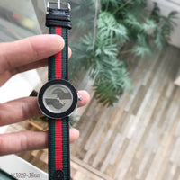 GUCCI PRATA PRETO PULSEIRA NYLON 35MM FEMININO