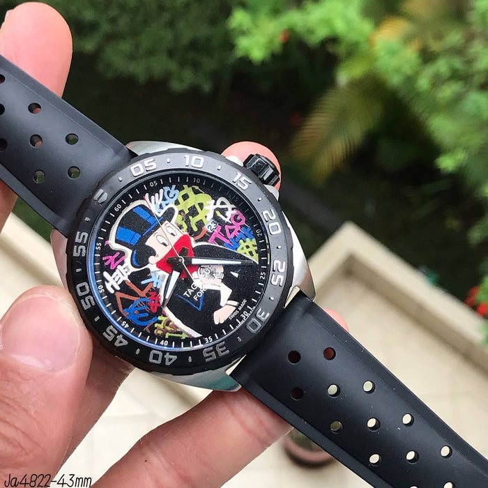 TAG HEUER ALEC MONOPOLY PRATA BORRACHA AUTOMÁTICO 43MM