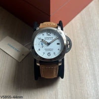 PANERAI LUMINOR MARINA PRATA COURO 44MM