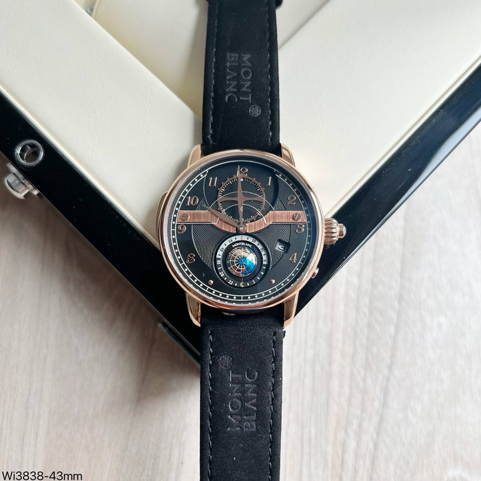 MONT BLANC VASCO DA GAMA ROSE COURO 43MM
