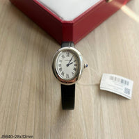 CARTIER BAIGNOIRE PRATA COURO 32MM FEMININO
