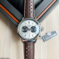 TAG HEUER CALIBRE 18 PRATA COURO 46MM