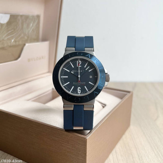 BVLGARI ALUMINIUM TRICOLORE PRATA AZUL AUTOMÁTICO 44MM