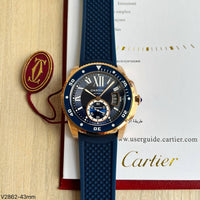 CARTIER DIVER ROSE AZUL BORRACHA 43MM
