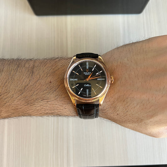 ROLEX CELLINI ROSE COURO 40MM