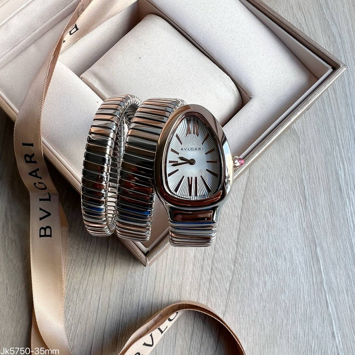 BVLGARI SERPENTE MISTO ROSE BRANCO 2 VOLTAS  23MM X 35MM FEMININO