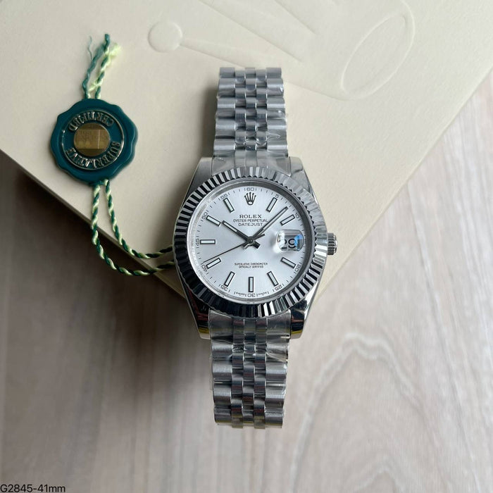 ROLEX DATEJUST PRATA BRANCO JUBILEU 41MM