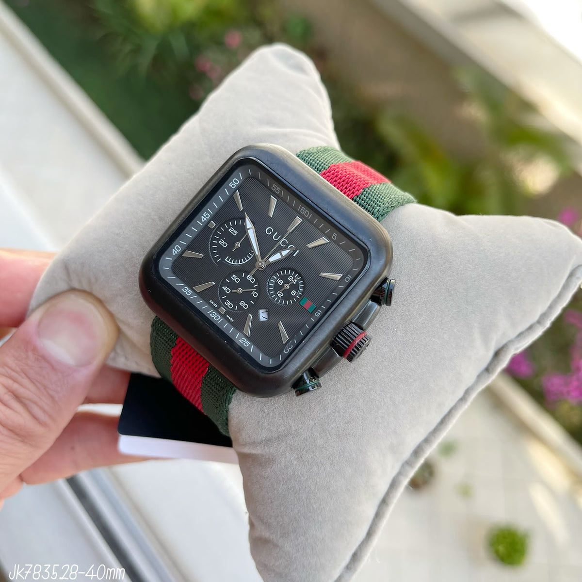 GUCCI PRETO PULSEIRA NYLON 40MM