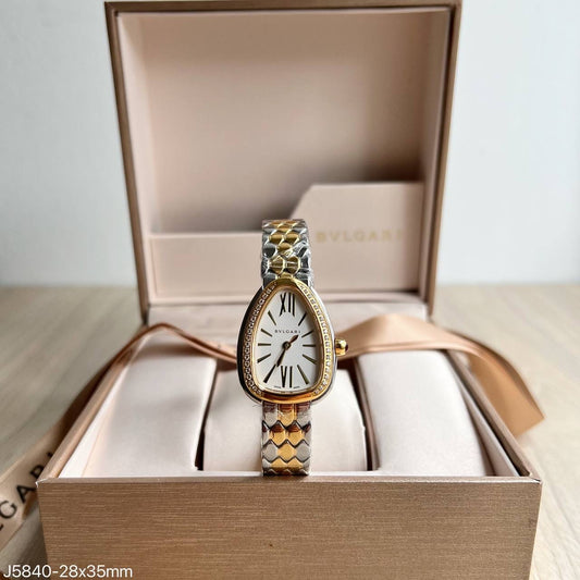 BVLGARI SERPENTE MISTO BRANCO BRILHANTE 23MM X 35MM FEMININO