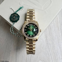 ROLEX DAY-DATE DOURADO BRILHANTES FEMININO 36MM