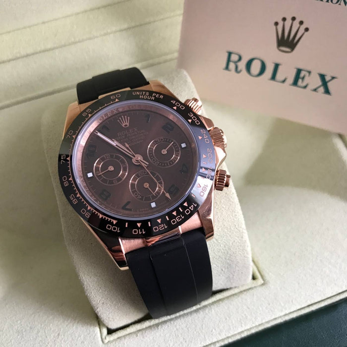 ROLEX DAYTONA ROSE CHOCOLATE BORRACHA 40MM