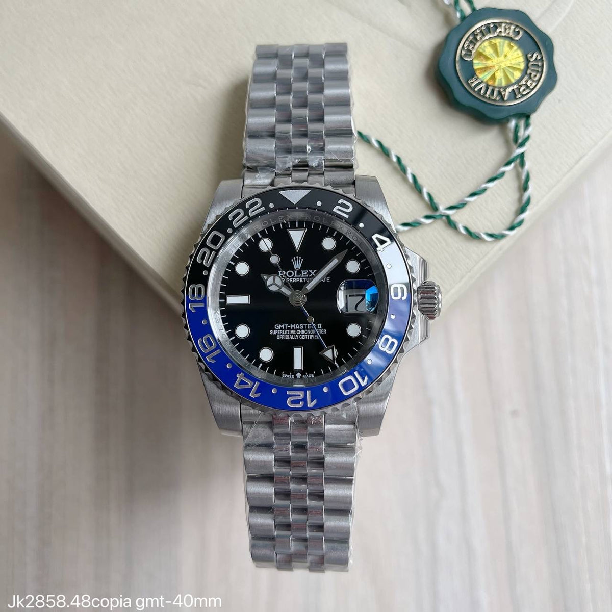 ROLEX GMT MASTER II AZUL PRETO BATMAN JUBILEU 40MM