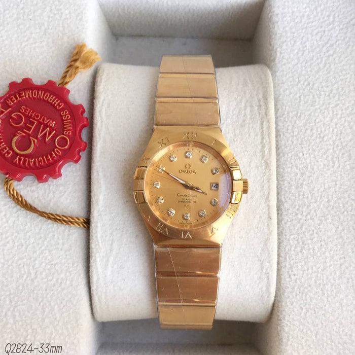 OMEGA CONSTELLATION DOURADO FEMININO 33MM
