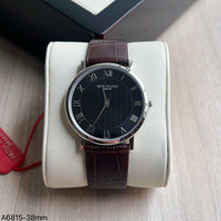 PATEK PHILIPPE MOEDA SLIM PRATA COURO 42MM