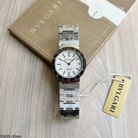 BVLGARI BULGARI PRATA BRANCO 30MM FEMININO