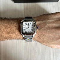 CARTIER SANTOS PRATA BRANCO 40MM X 47MM