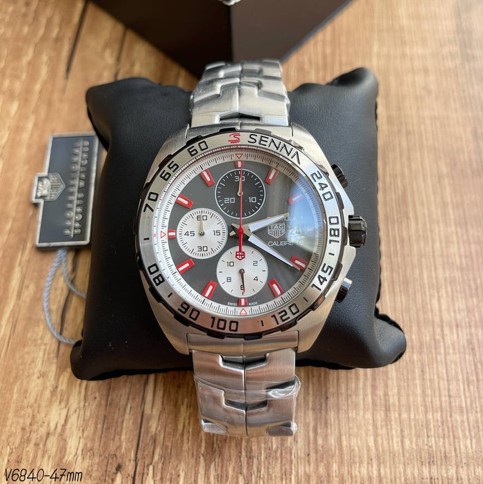TAG HEUER SENNA PRATA CINZA 43MM