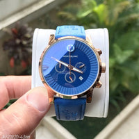 MONT BLANC ROSE AZUL COURO 43MM