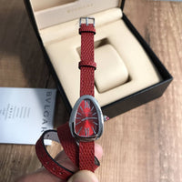 BVLGARI SERPENTE COURO VERMELHO  23MM X 32MM FEMININO