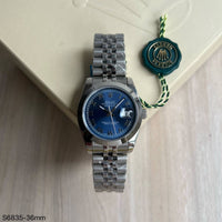 ROLEX DATEJUST PRATA AZUL JUBILEU FEMININO 36MM