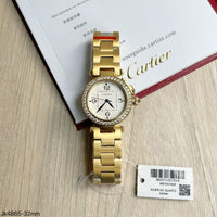 CARTIER PASHA DOURADO BRILHANTE 32MM FEMININO