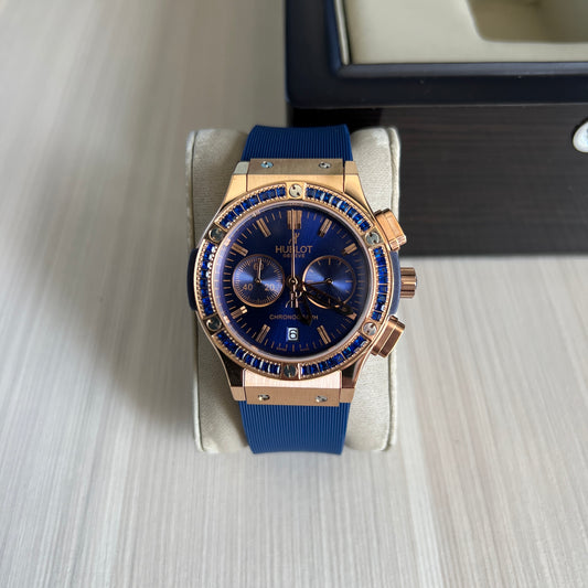 HUBLOT CLASSIC ROSE AZUL BRILHANTES 36MM