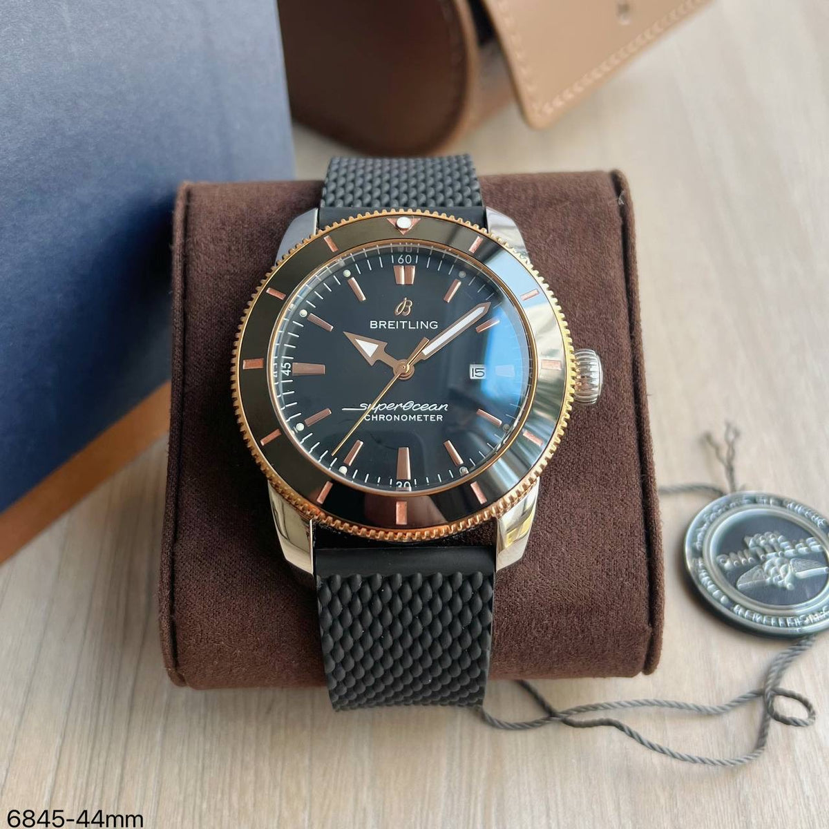BREITLING SUPEROCEAN AUTOMÁTICO PRETO ROSE 46MM