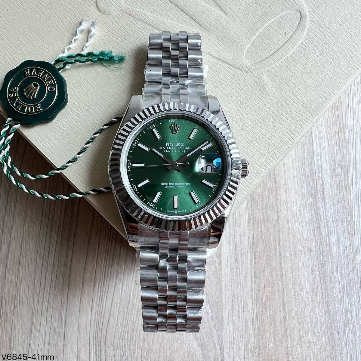 ROLEX DATEJUST PRATA VERDE JUBILEU 41MM