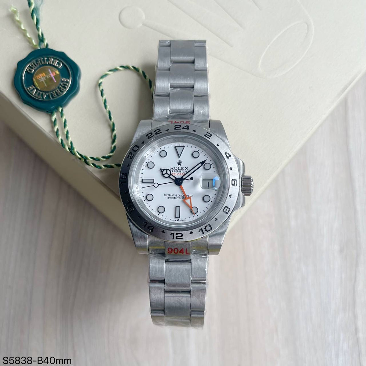 ROLEX EXPLORER II PRATA BRANCO 40MM