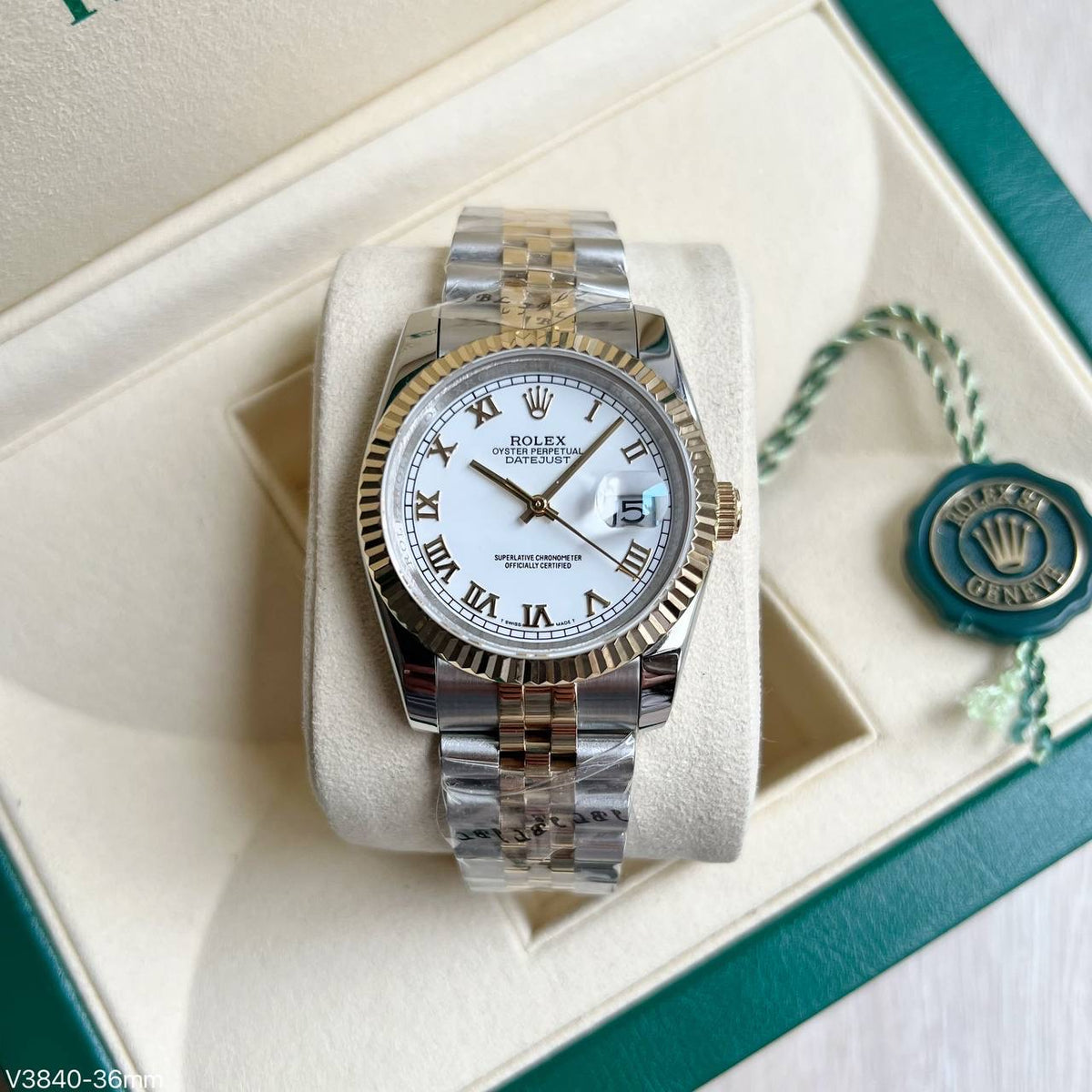 ROLEX DATEJUST MISTO DOURADO JUBILEU FEMININO 36MM