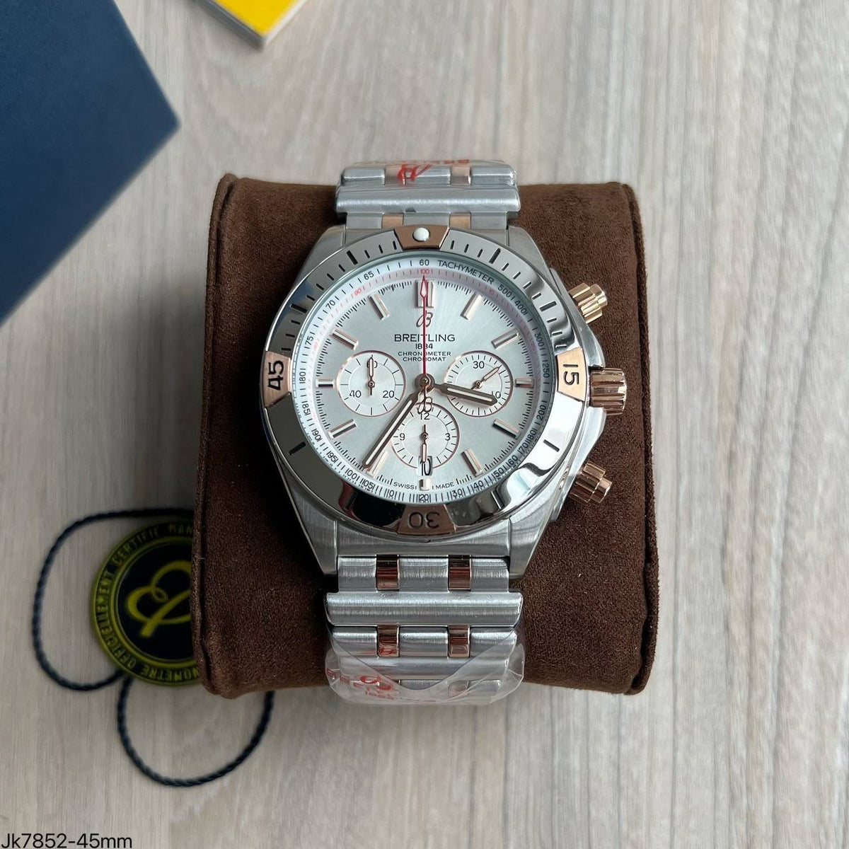 BREITLING CHRONOMAT PRATA ROSE BRANCO 45MM