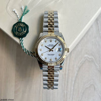 ROLEX DATEJUST MISTO BRANCO BRILHANTES JUBILEU 41MM