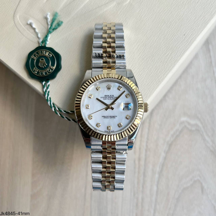 ROLEX DATEJUST MISTO BRANCO BRILHANTES JUBILEU 41MM
