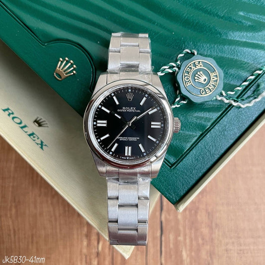 ROLEX OYSTER PRATA PRETO 41MM