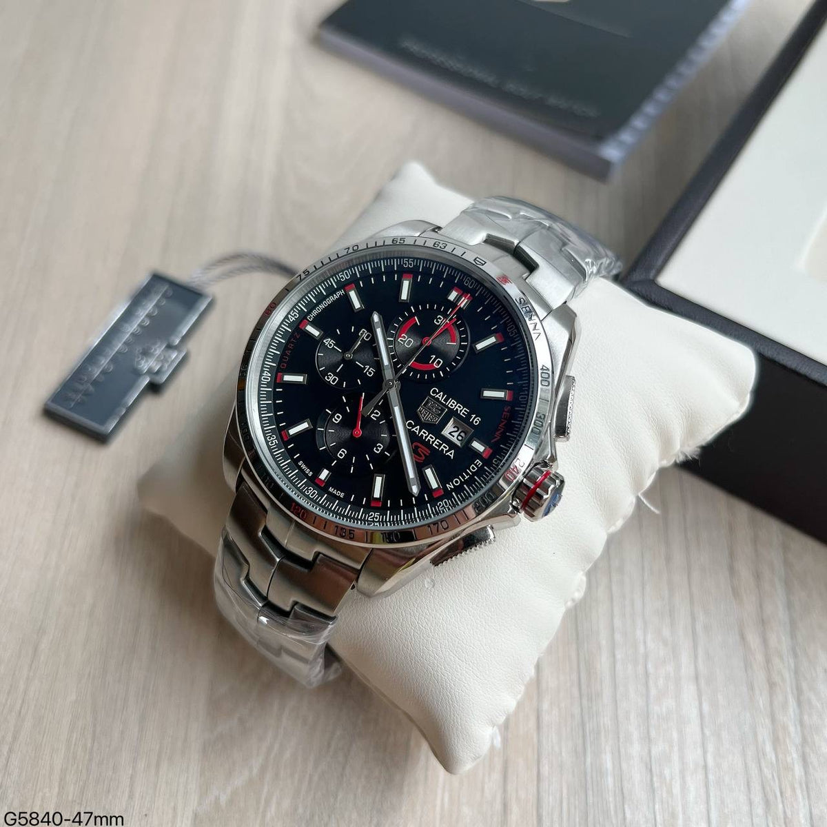 TAG HEUER SENNA PRATA PRETO 45MM