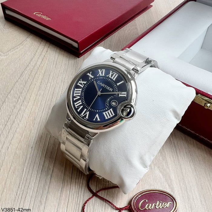 CARTIER BALLON BLEU PRATA AZUL 42MM