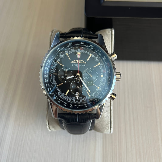 BREITLING NAVITIMER PRETO COURO 46MM