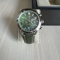 TAG HEUER CARRERA PRATA VERDE COURO 41MM