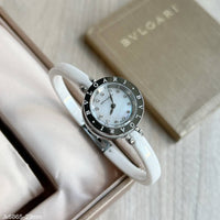 BVLGARI B.ZERO1 PRATA BRANCO 23MM FEMININO