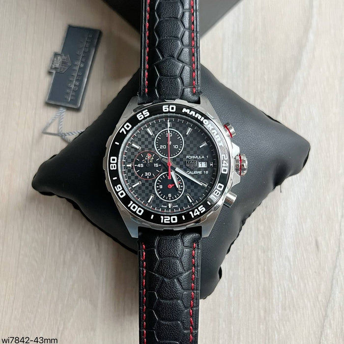 TAG HEUER MARIO KART PRATA COURO 43MM